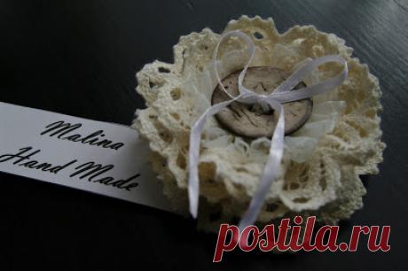 Винтажная кружевная брошь своими руками. МК с фотографиями | oblacco