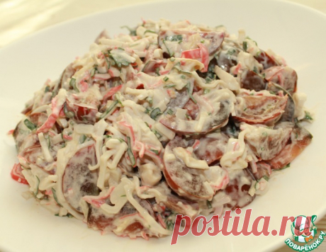 Салат из помидоров с крабовыми палочками – кулинарный рецепт
