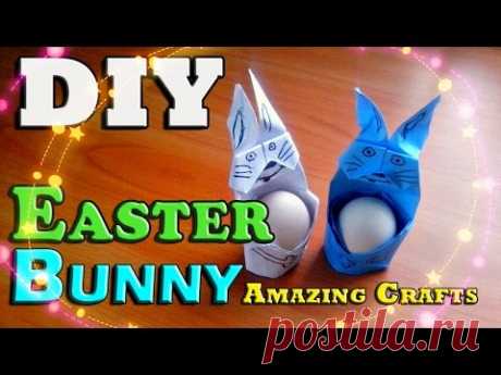 DIY Easy Easter Bunny From Paper. Origami Bunny Tutorial For Children. How To Make Rabbit Box - YouTube