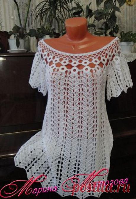 схема туники или платья с колечками от Марины Морозовой.