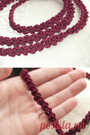 >Красивый шнурок крючком.