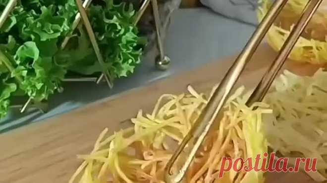 Картофельные корзинки с салатом изысканное блюдо для праздничного стола