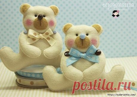 Мишки из фетра.

#игрушки@handmade_blog
