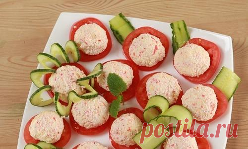 Закуска из крабовых палочек с помидорами: пошаговый рецепт с фото