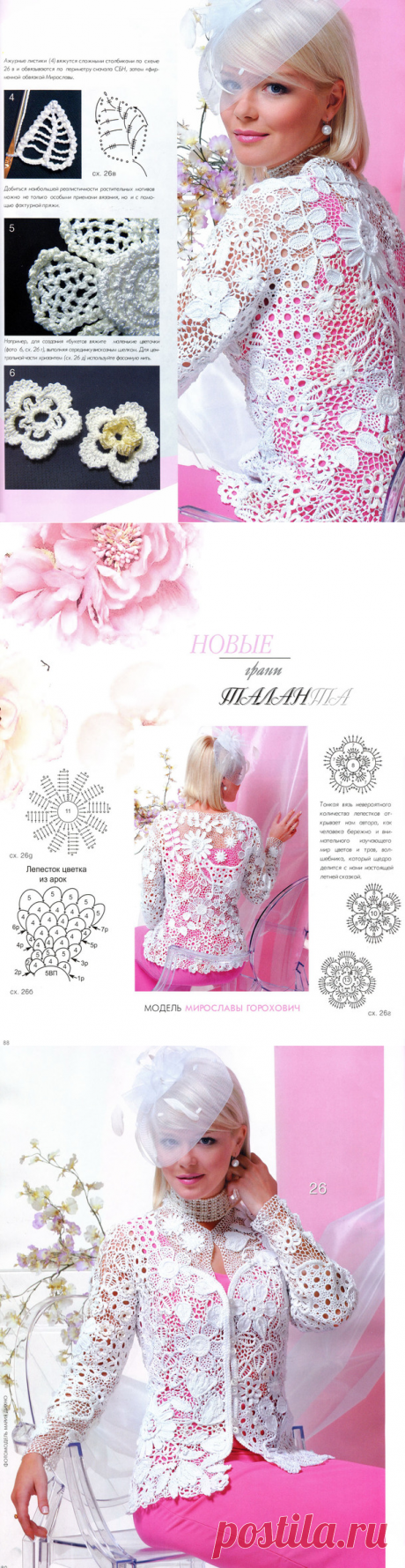 Нежный жакет в технике ирландского кружева. Изделия в технике ирландского кружева |