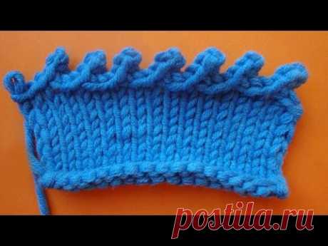 Picot knitting Наклонное пико Урок вязания на спицах 68
