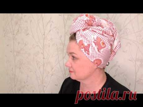 Полотенце-шапочка для сушки волос /Чалма/ Тюрбан Мастер-класс с выкройкой!