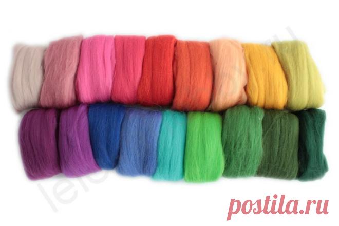 Наборы шерсти для валяния до 60 оттенков | Наборы топса | Всего 2% за наложенный платеж!