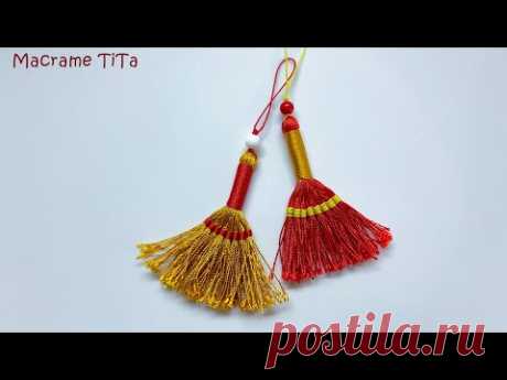 Marcame keychain: lucky broom keychains - thắt móc khóa chổi may mắn