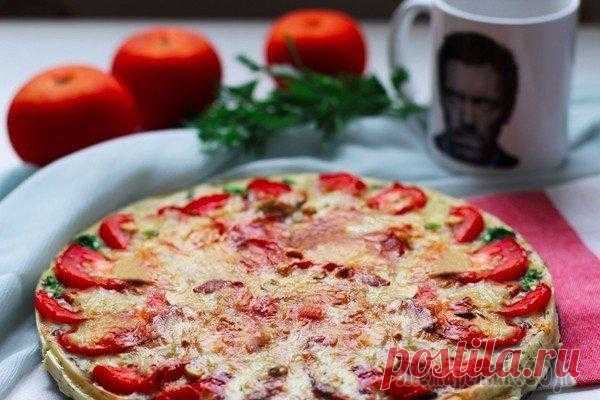 Киш с грибами и помидорами