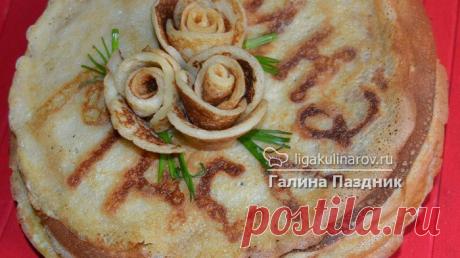 Блинчики сметанные, рецепт пошаговый от Лиги Кулинаров. Рецепт блинчиков сметанных, рецепты Лиги Кулинаров.