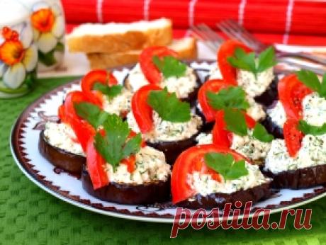 Закуска из баклажанов с фетой и чесноком, рецепт с фото