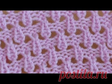 "Капельки" Ажурный узор спицами для маечки, туники, топа .