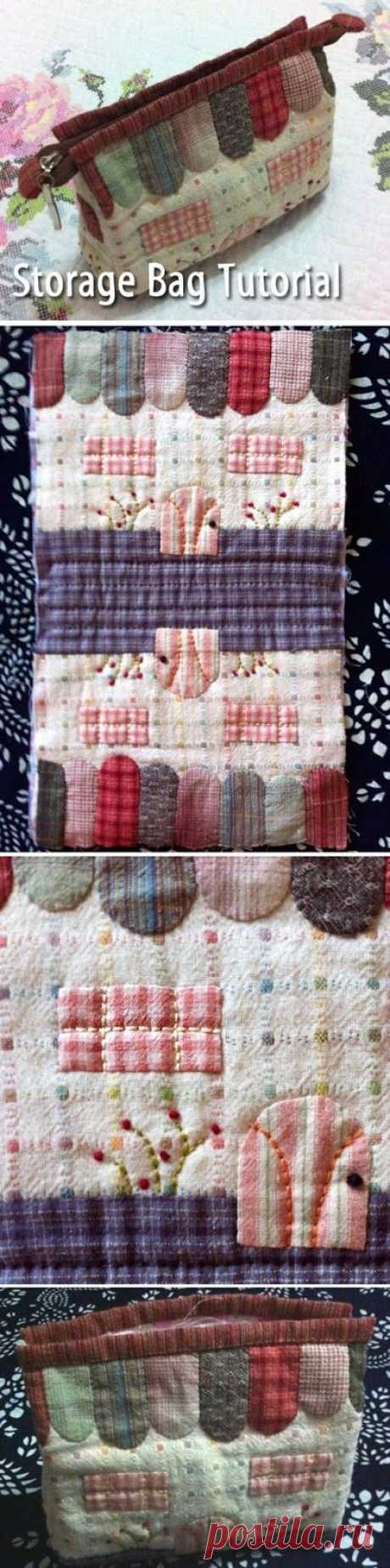 Storage bag &quot;Little House&quot;. Patchwork сумочка для хранения ~ https://www.handmadiya.com/2015/08/storage-bag-little-house-patchwork.html