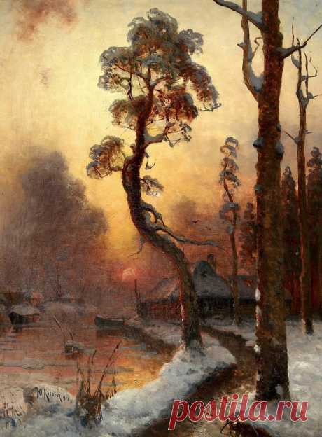 Художник Юлий Юльевич Клевер (1850-1924).
«Зимнее солнце», 1909 г.