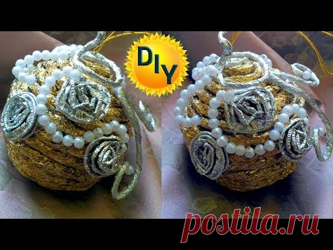 Новогодняя игрушка шарик. Идеи из фольги.