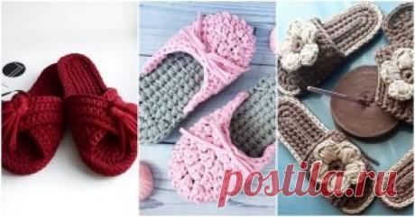 Уютные вязаные тапочки для дома: вяжем за один вечер ...