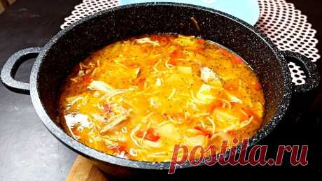 Не суп, а праздник живота! Вкусный куриный суп по-турецки! Рецепт Куриного супа с лапшой и сладким болгарским перцем! | Нина К. КУХНЯ ПО-ДОМАШНЕМУ | Дзен