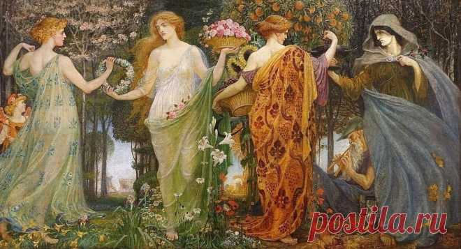 Walter Crane (1845−1915) — Маска четырёх времен года, 1905-1909 годы