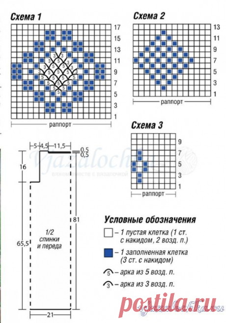 Платье крючком с ромбами