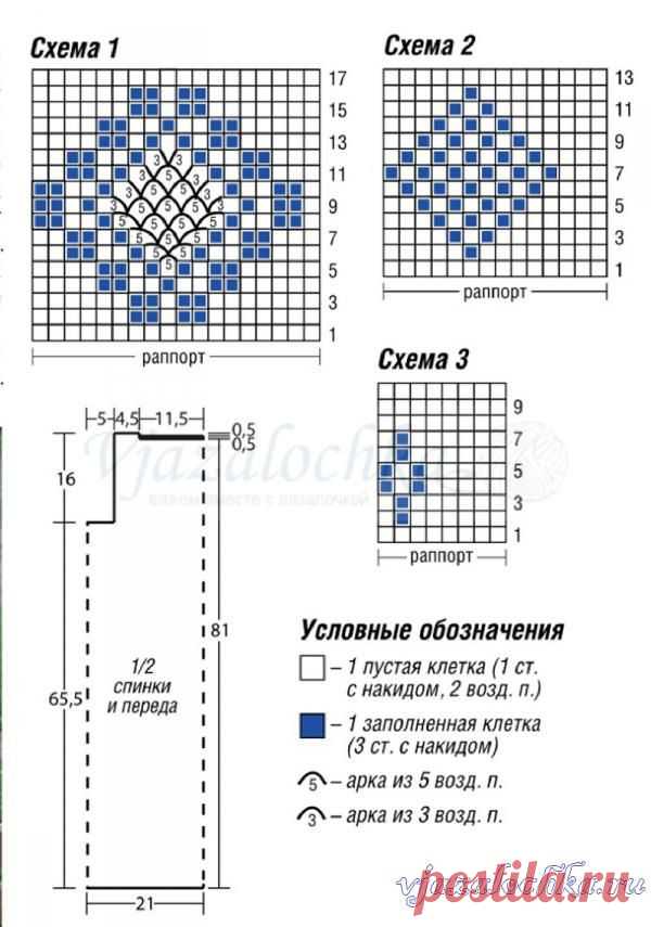 Платье крючком с ромбами