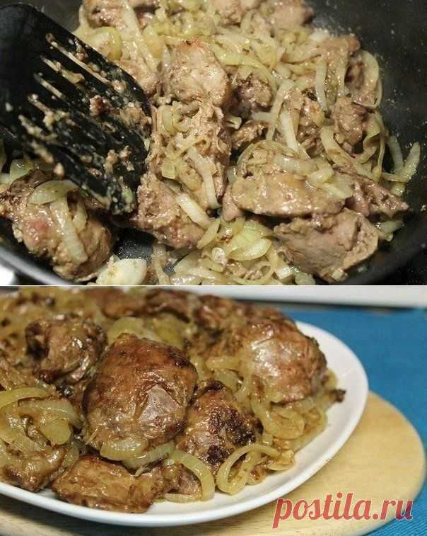 Как приготовить куриная печень с луком - рецепт, ингридиенты и фотографии