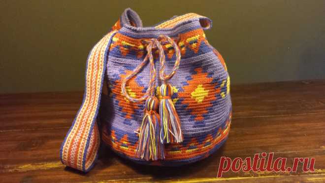 Вяжем индейскую сумку Mochila. Схемы и видеоМК