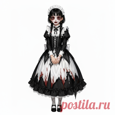 Лиза на Хеллоуин в костюме Зомби