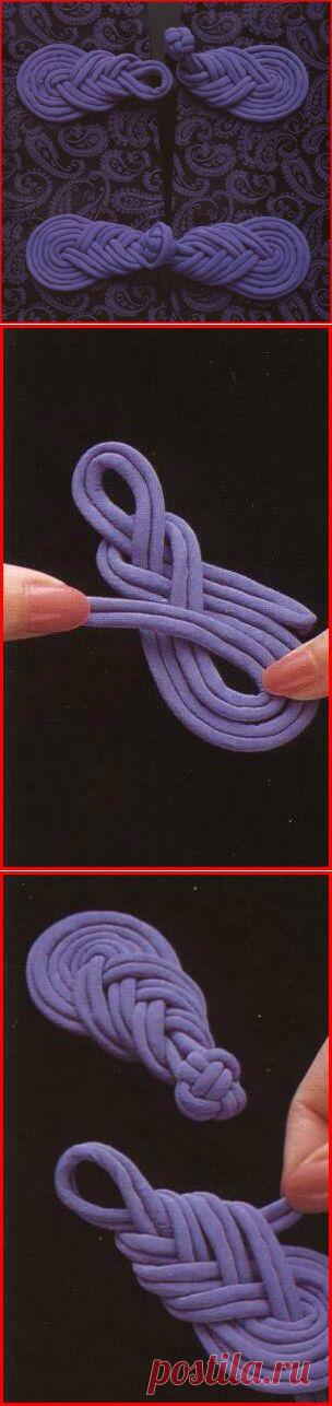 Как сделать китайскую застежку (или клевант) для одежды своими руками / Мастер-класс