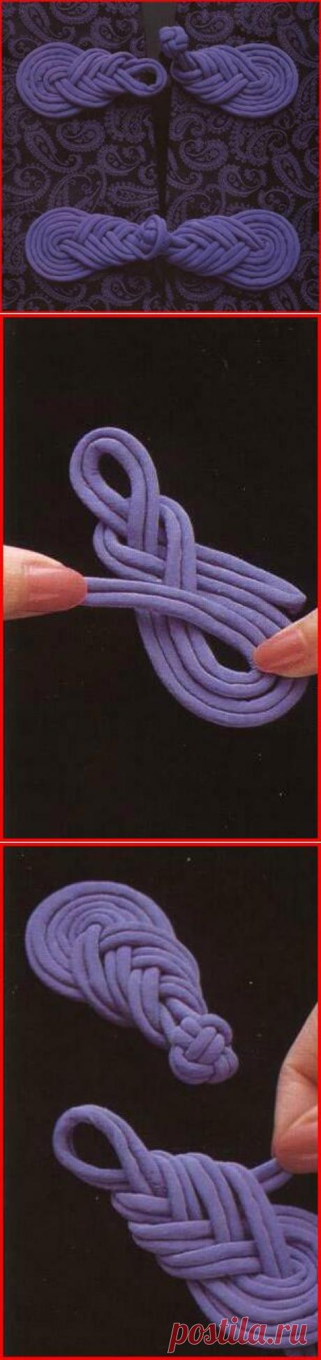 Как сделать китайскую застежку (или клевант) для одежды своими руками / Мастер-класс