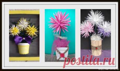 Что можно сделать из лотков из пенопласта. ХРИЗАНТЕМЫ