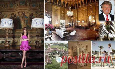 Добро пожаловать в особняк Дональда Трампа! | Чёрт побери Кричащая роскошь - так можно в двух словах охарактеризовать особняк Дональда Трампа Мар-а-Лаго в Палм Бич стоимостью $200 миллионов. Там семья Трампа проводит уик-энды и зимние каникулы, и поэтому дворец уже успели окрестить "зимним Белым домом". Надо сказать, эта резиденция куда роскошнее президентской! 8 гектаров земли, огромный бальный зал, библиотека с редкими книгами, золоченые колонны и даже золотые раковины в...