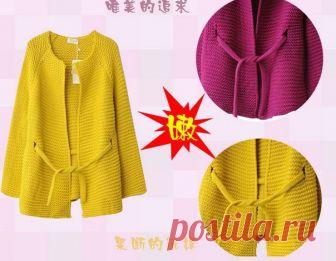 Простой, но интересный жакет-реглан.