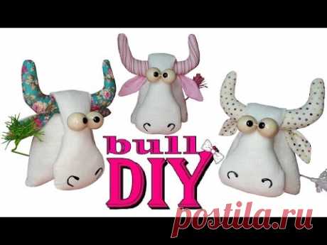DIY символ 2021 года из ткани / Как сшить бычка своими руками