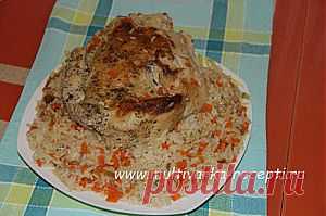 Курица, запеченная целиком с рисом в мультиварке. Рецепт-дуэт. |