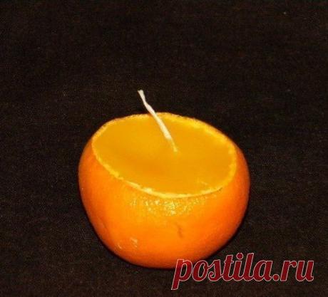 Свеча из мандаринки - МирТесен