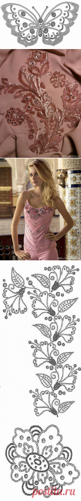 Как вышить красиво одежду бисером + шаблоны и мк