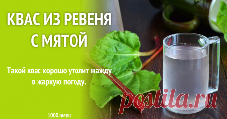 Квас из ревеня с мятой рецепт с фото пошагово и видео Такой квас хорошо утолит жажду в жаркую погоду.