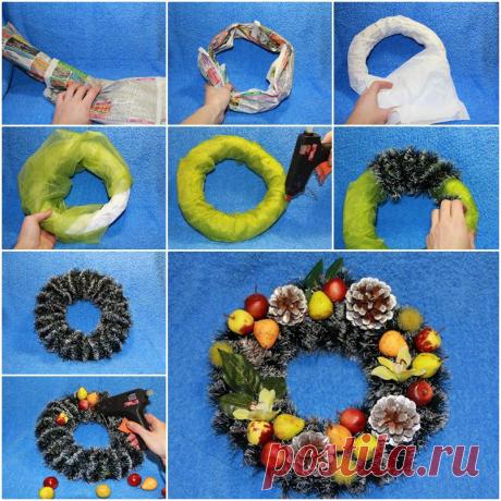 Make Christmas Wreath with Newspaper | UsefulDIY.com