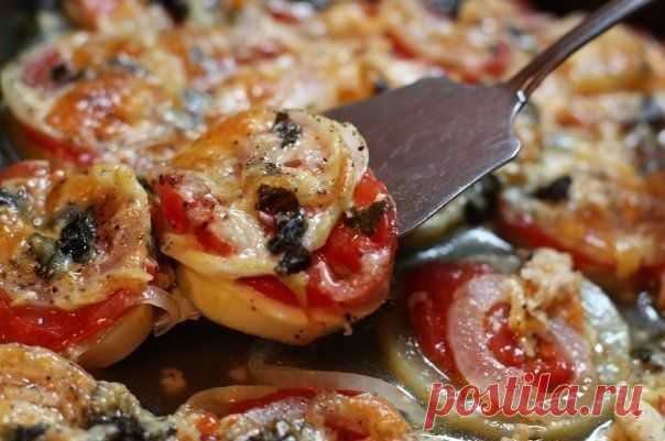 Кабачки запеченные с луком и помидорами. » Кулинарные рецепты