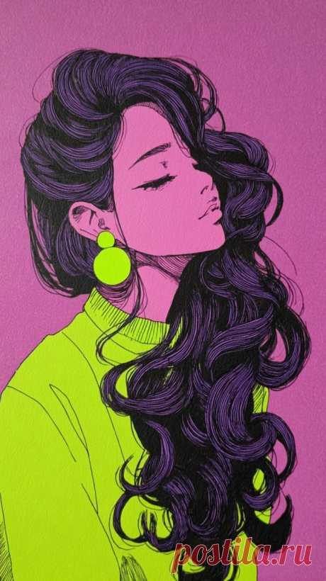 Яркая модель в психоделическом образе и высокой моде. Генерация из нейросети Midjourney - Midjourney примеры промтов - Форум ИИ о нейросетях - Yes Ai