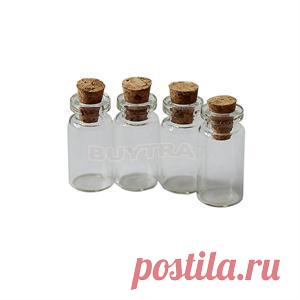 Новый Очаровательная Стильный 10 ШТ. Мини Ясно Корковой Пробкой Стеклянные Бутылки Флаконы Баночки Контейнеры Малый Желая Бутылки купить на AliExpress