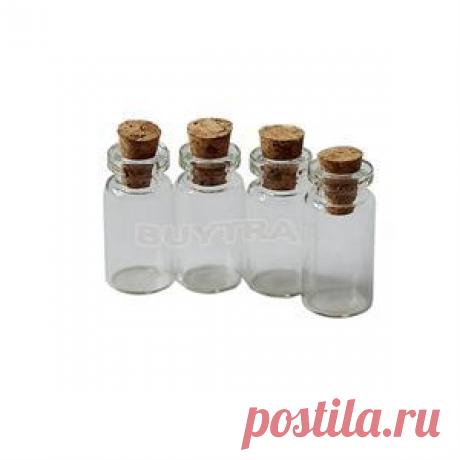 Новый Очаровательная Стильный 10 ШТ. Мини Ясно Корковой Пробкой Стеклянные Бутылки Флаконы Баночки Контейнеры Малый Желая Бутылки купить на AliExpress