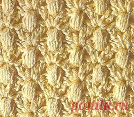 УЗОР ПЛОТНОГО ВЯЗАНИЯ - рельефные снопики