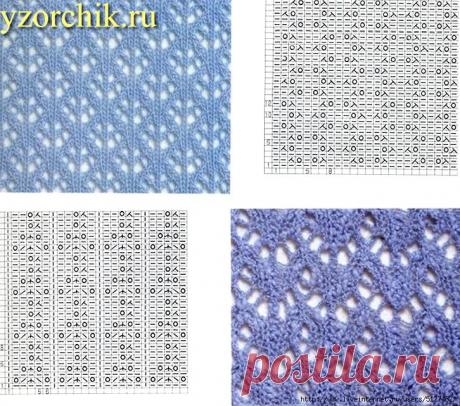 ажурные узоры спицами со схемами и описанием из тонкой пряжи: 14 тыс изображений найдено в Яндекс.Картинках