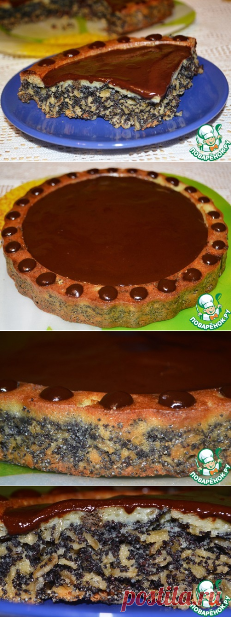 Хрустящий маковый пирог с овсяными хлопьями - кулинарный рецепт