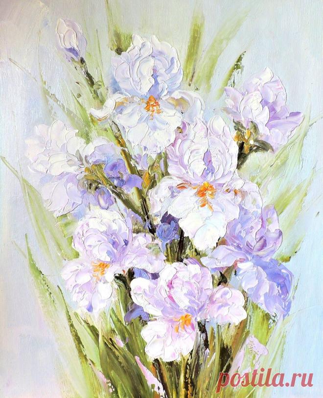 Бруно - продажа картины Нежные ирисы.худ.А.Джанильятти(1224)