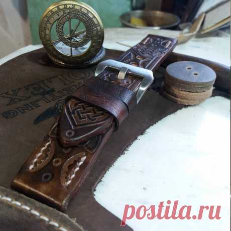 Brown Leather Watch Strap Horween for Men – GORIANI