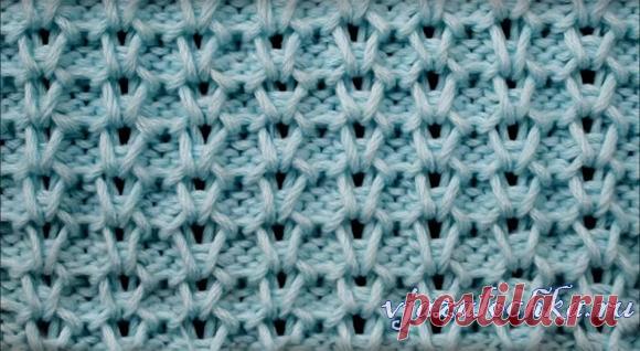 Узор «Вертикальные соты» спицами, видео