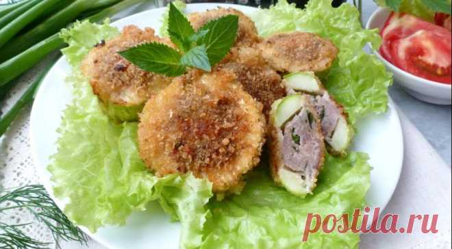 Кабачковые шайбы с фаршем в хрустящей панировке — Фактор Вкуса